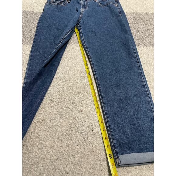 Levi's Denizen Boyfriend Jeans Womens 6 (34 x 25) Blue Straight Leg Cuffed Legs - Picture 2 of 10